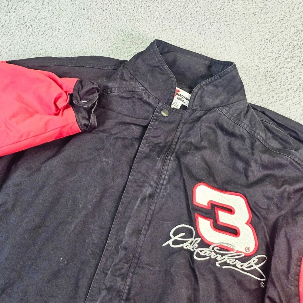 Dale Earnhardt 3 Jacket Mens XL Black Red NASCAR Racing Competitors View Logo